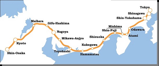 Tokaido Shinkansen Map