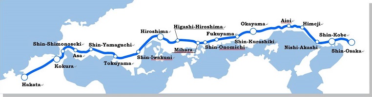 Sanyo Shinkansen Map