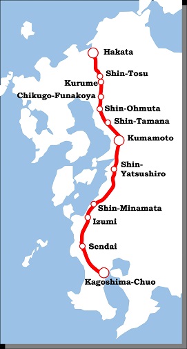 Kyushu Shinkansen Map