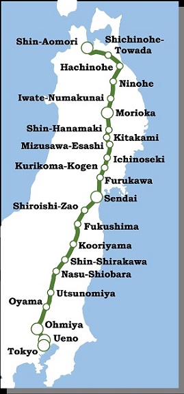 Tohoku Shinkansen Map